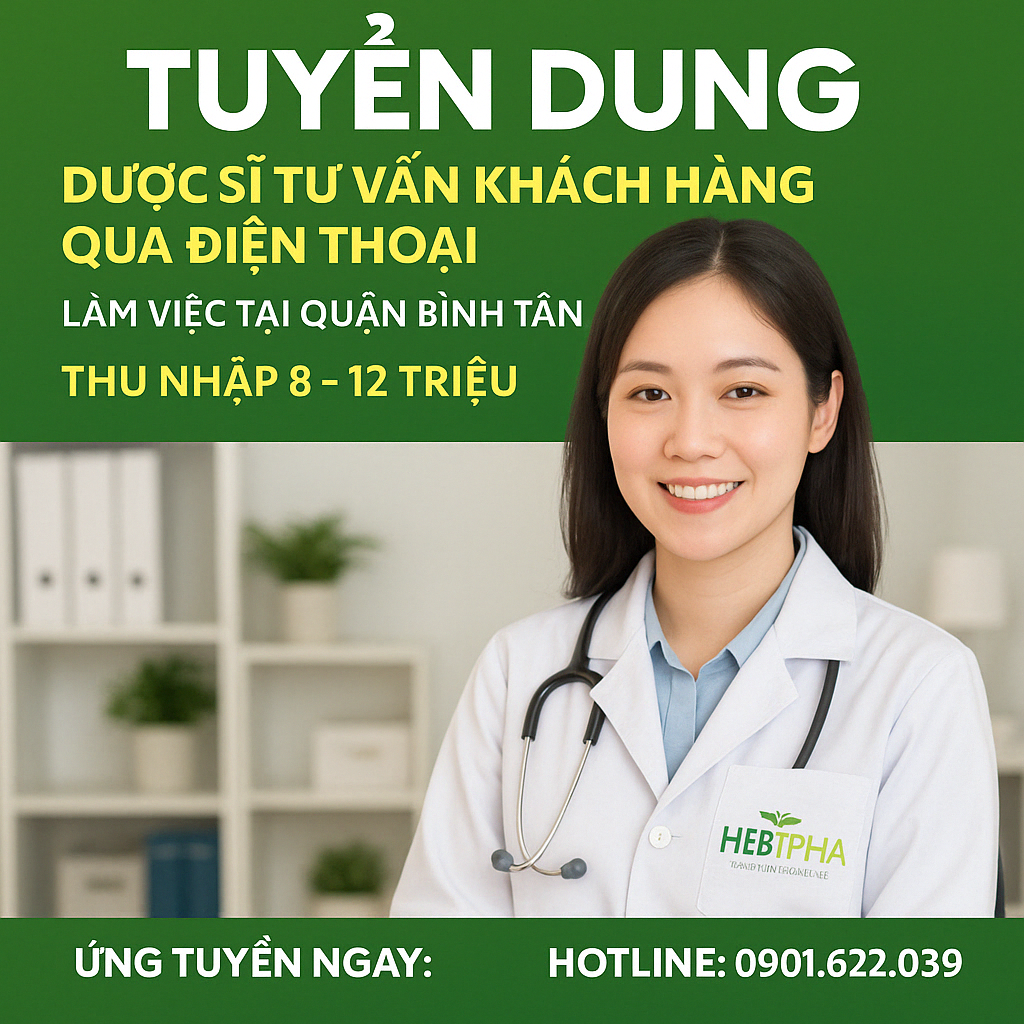 🔥 TUYỂN DỤNG TELESALE NGHÀNH DƯỢC PHẨM – THU NHẬP 8 – 12 TRIỆU/THÁNG 🔥